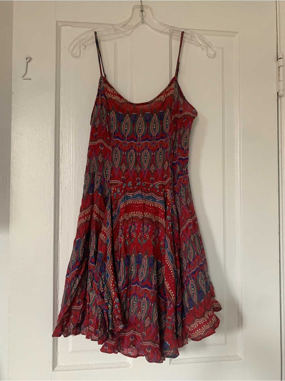 AnM red paisley boho minidress